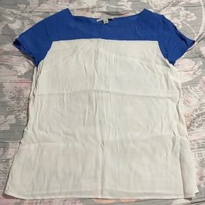Banana republic white and blue blouse